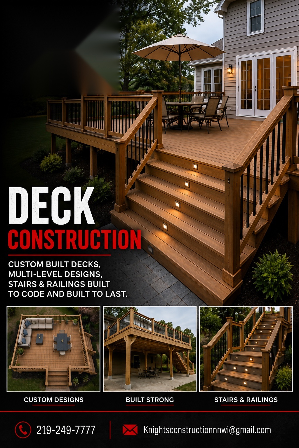 Custom deck construction by Knight's Construction